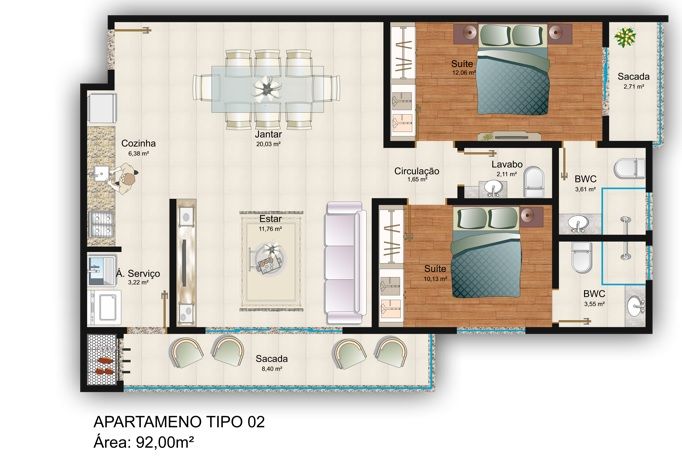  - Apartamento com 3 suítes à venda, 130 m² por R$ 1.299.000,00 - Amizade - Jaraguá do Sul/SC